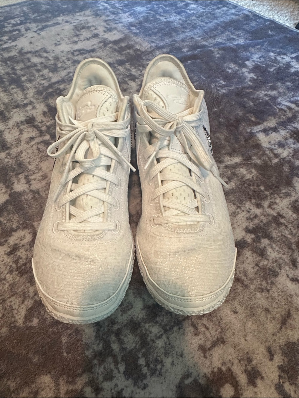 Nike LeBron All-White Lace-Up Basketball Shoes